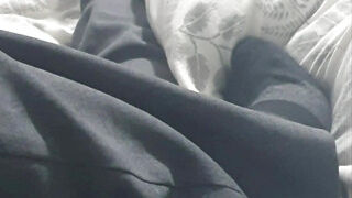 Step mom in bed handjob step son dick making him hard
