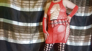 0037 Striptease. Red and black.