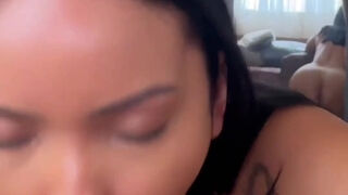 Curvy Japanese chick fools around with BBC on the front seat inside car