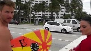 Slutty Milf Gets Picked Up After Surfing