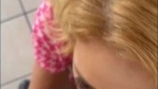Hot Slutty StepMom Sucks Dick Of Sons Best Friend in Kitchen Before Son Gets Home
