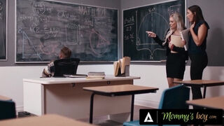Slim Brunette Katrina Colt & Busty Blonde Kenzie Taylor Decided To Please The Teacher With Hot FFM