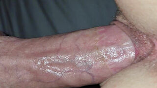 He blows a huge load on my wet and sensitive pussy