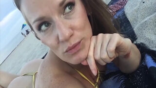 Jillian Goes To The Beach (in A Tiny Gold Bikini) 7 Min