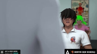 HENTAI SEX UNIVERSITY - Big Titty Hentai MILF Begs For student 18+'s Cum In Front Of The WHOLE CLASS!