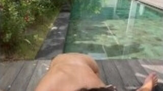 Swimming Pool Blowjob from Real Stepsister