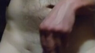 Stroking his cock in a pubic sauna!!!!