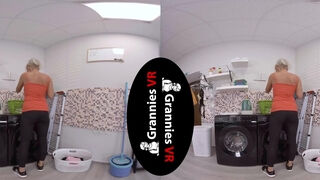 Kathy Anderson - Masturbation In The Laundry; Mature Blonde Babe Solo