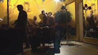 Behind Sexy French Blonde Having Her First Ever Gangbang