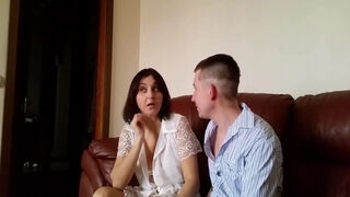 A Mature Stepmother In Sexy Silk Underwear Seduced Her Stepson For A Blowjob 8 Min - Alina Tumanova