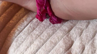 Panty stuffing vibrator and a cock up my ass at the end