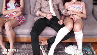 "Daddy!! We Are Family!" Twin Teen Stepdaughters Seduced and Touched on Movie Night by Stepdad - Stepdaughters Free Use
