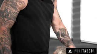 Busty milf Lila Lovely got so horny during her work, she cheated on her husband with a janitor