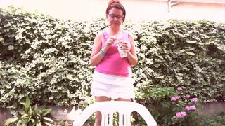 After Drinking A Drink I Piss In A Garden In Front Of Everyone!