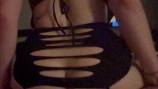 I ride daddy’s fat cock while shoving a vibrator in his ass making him cum in my pussy.