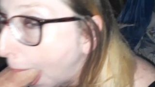 'Spray that cum all over her glasses'