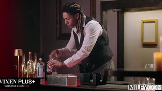 Hot MILFs Share Black Bartender's BBC in A Public Restaurant!