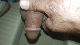 Morning Time Bathroom pissing small cock my Desi sexy cock Pakistani cock