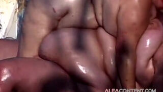 Group Of Fat Girls Sharing A Dildo