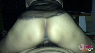 Big Tits Milf in black see through