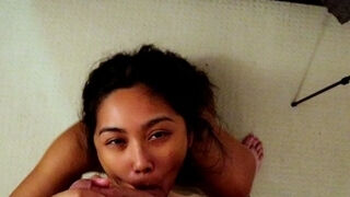 Asian Mom In White Top Pulls Out Her Big Boobs