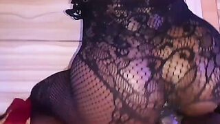 Curvy ebony wearing hot attire chick gets fucked with an impressive BBC