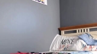 Cute amateur brunette naughty in solo jerking show on camera