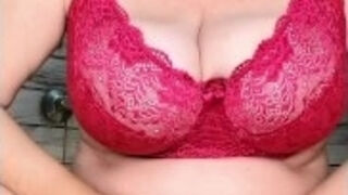 Mature Lady In Red Pissing