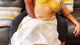 Mallu Mom in Kasavu Saree Enjoyed by Her Step Son – Hottest Saree Romance - Loud Moaning