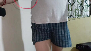 I m horny and naked during my gym session. Bumping my tits and ass. Real homemade video