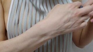 無修正 人妻 個人撮影 乳首調教 チクニー １人SM 変態
