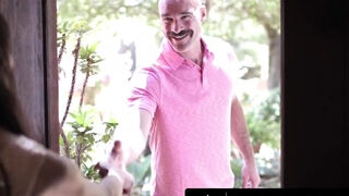 Gorgeous Emma Jade fucked in public by her muscled father-in-law