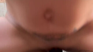 Risky balcony bang with a Brazilian redhead who takes BBC
