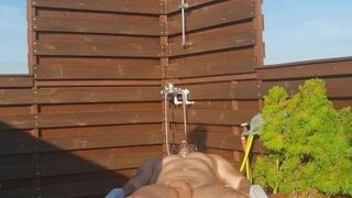 'Fit milf with beautiful ass and tits squats and rides a big dick outdoor -Wet Kelly'