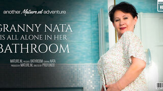 Modern Grandma Nata Loves To Play With Her Dildo And Her Pussy In The Bathroom