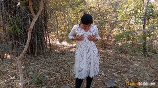 Beautiful Indian Wife Kamini Outdoor Striptease Solo Sex