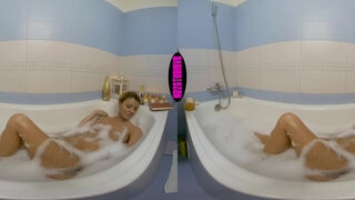 Bubble Bath Dildo Fun - Blonde Babe Solo Masturbation