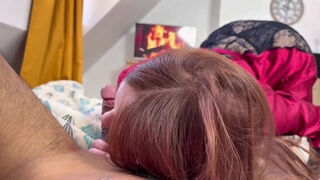 Young stepmother makes stepson hard and gets creampied