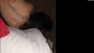 20 yr old Latinas eyes roll into the back of her head while she gets cream pied