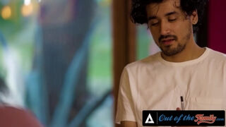 OUT OF THE FAMILY - Stacked MILF RayVeness Wildly Rides Her Teen Stepson s Big Dick