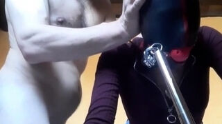 Blindfolded MILF Deepthroats a Big Cock While Bound