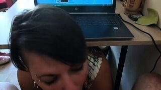 Surprise Blowjob Under the Table - Amateur Office Adventure
