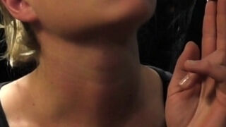 Deutsche blonde Milf rauche Blowjob Cumshot