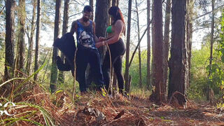 Wife Fucking in the Woods with the Black Big Dick