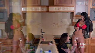 Dirty Kitchen Stories - Busty Lesbians Play With Ice Cream