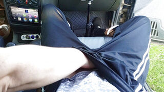 In the Car in the Parking Lot, My Stepmom Jerks off My Dick Until I Cum