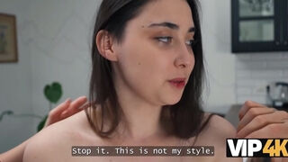 Shy busty girl gets trained in the art of passionate fucking by her sexy bestie and a guy with huge cock