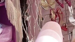 Shopping for wedding dresses ends with the blonde milfs with fake tits having a delightful threesome