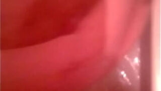 Hot bathtub blowjob and cum on boobs in bathroom