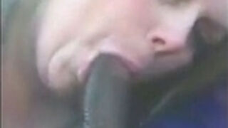 Black Dick Sucking in Car by Amateur